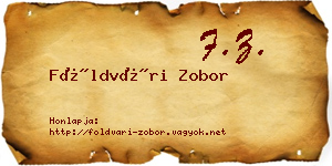 Földvári Zobor névjegykártya